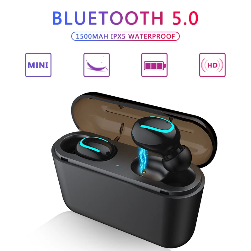 ASKMEER наушники вкладыши TWS Bluetooth 5 0 Наушники mini True Беспроводной 3D стерео гарнитура с
