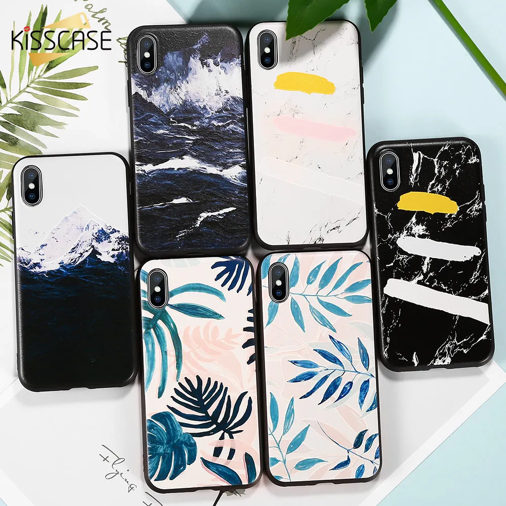 Чехол для телефона KISSCASE Mountain с узором iPhone 7 Plus X XR XS MAX мягкие чехлы из ТПУ 8 6 6S