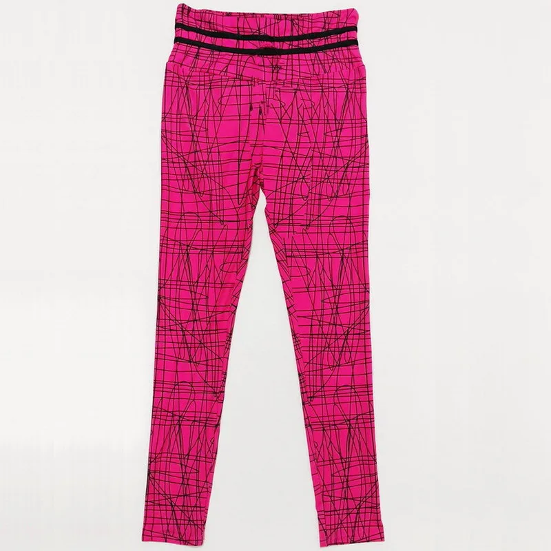 

Red Line Pattern Print Leggings fitness Leggings For Women Sporting Workout Leggins Elastic Slim Pants