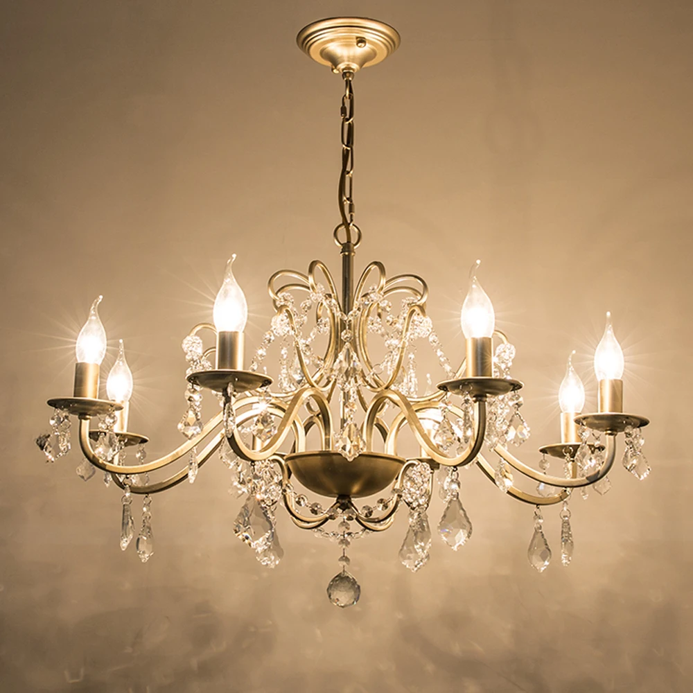 Роскошный Золотой хрустальные люстры Lampadario AC110V 220v Обеденная Спальня ручек на