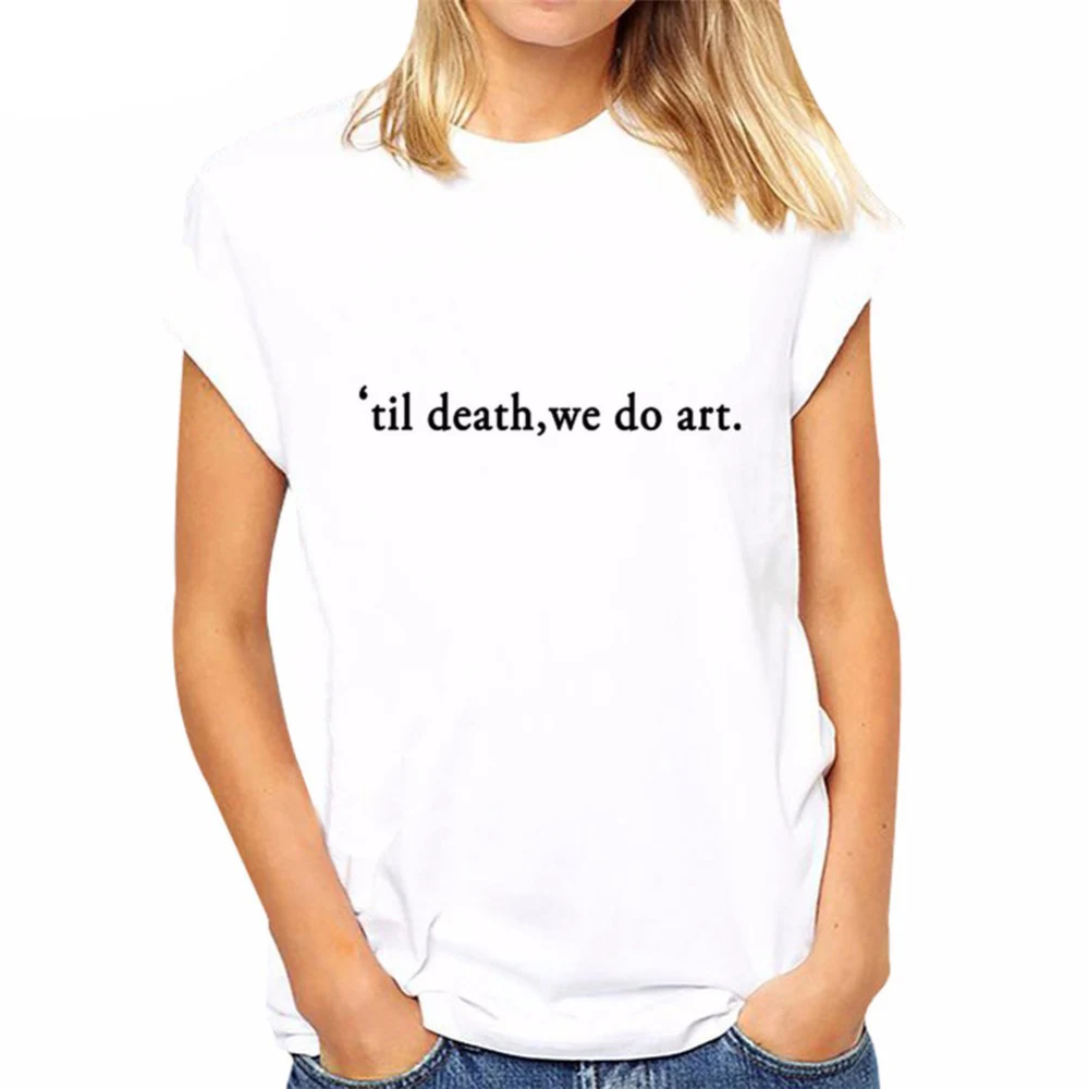 Til Death We Do Art Футболка женская Повседневная Tumblr футболка с рисунком на тему гранж