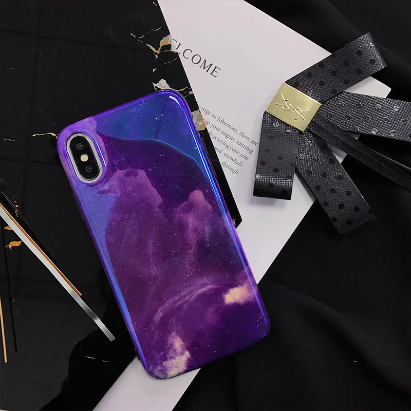 Роскошные градиент звездное небо чехол для iPhone 6 Пульс S 7 8 X XS случаях Мода