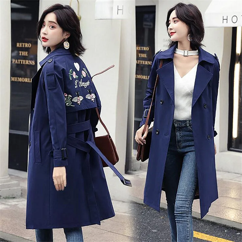 Katexeva Windbreaker Female 2018 Autumn And Winter In Long Section Slim Fashion Sleeves Thin Wild Coat Women | Женская одежда