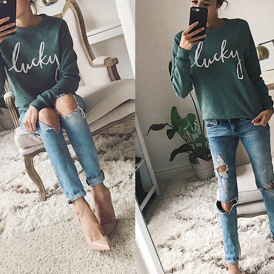 Женская толстовка Ulzzang зеленая Толстовка с длинным рукавом корейская мода в