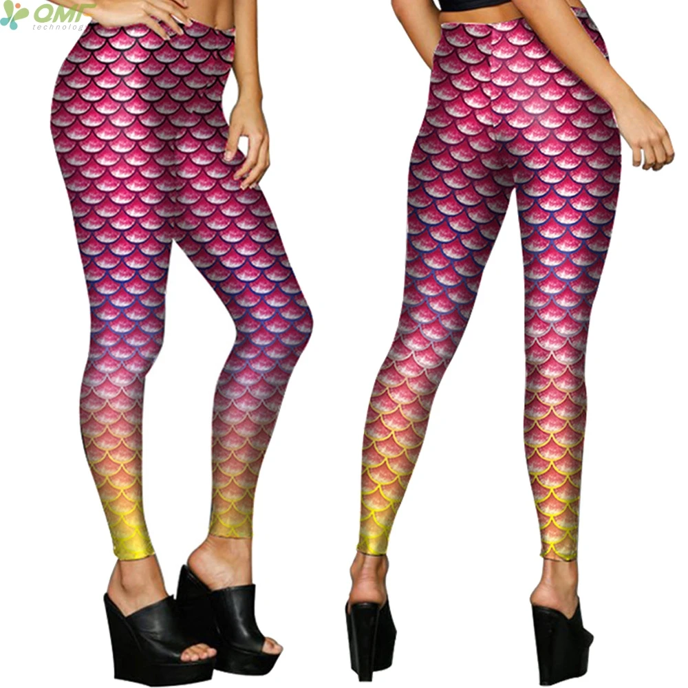 Косплэй Русалка принт Для женщин карандаш для брюк Винтаж Новая мода Брюки