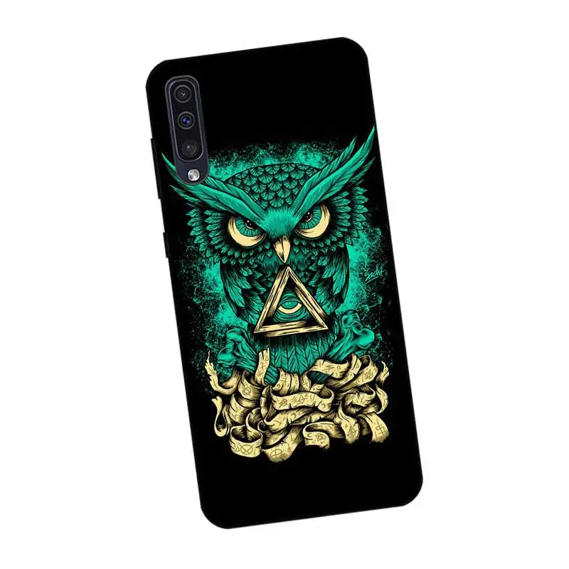 P158 сова черный силиконовый чехол для samsung Galaxy A6 A7 A8 A9 A10 A30 A40 A50 A60 A70 A80 A90 5G A20E плюс |