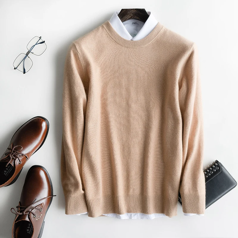 Мужские пуловеры 100% из чистой пашмины вязаный свитер высококачественные мужские