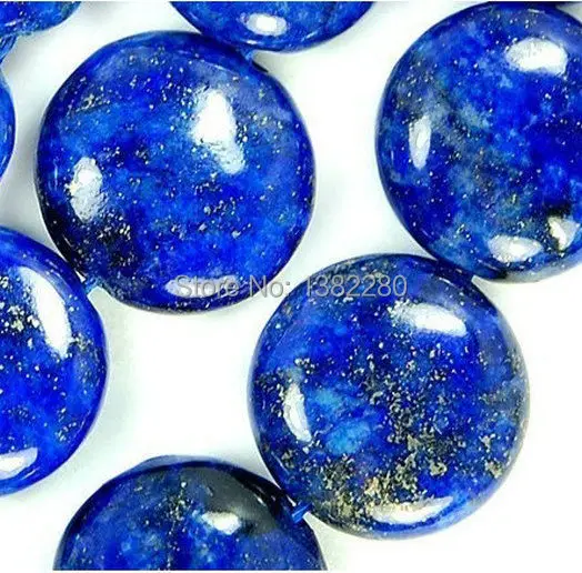 ! Оптовая продажа 10 мм натуральный Индиго Lapis монета из лазурита бусины 15 &quot2