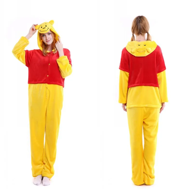 Фланель Onesie Женщины унисекс для взрослых Kigurumi пижамы животных костюмы