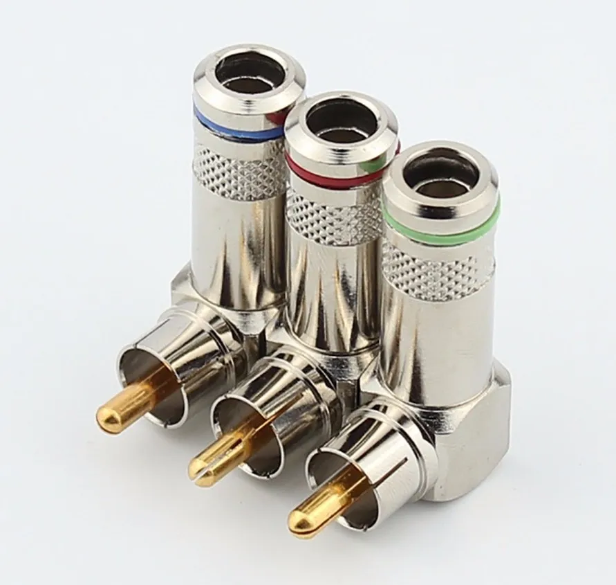 3 шт./лот высокое качество L Тип прямоугольный RCA разъем не требующий сварки AV 90