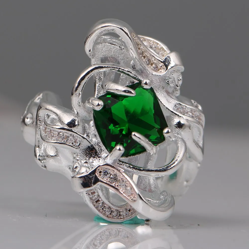 Green Marcatsa Классическая Русалочка невесты CZ кольца для женщин Многоцветный Кристалл Хип Хоп кольцо свадьба Бохо ювелирные изделия дропшиппинг Bague Femme - Цвет основного камня: Green