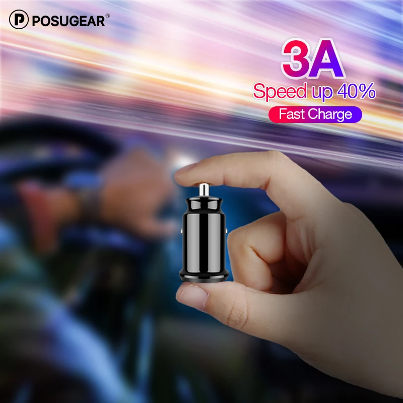 Posugear Mini USB Автомобильное зарядное устройство для мобильного телефона планшета GPS