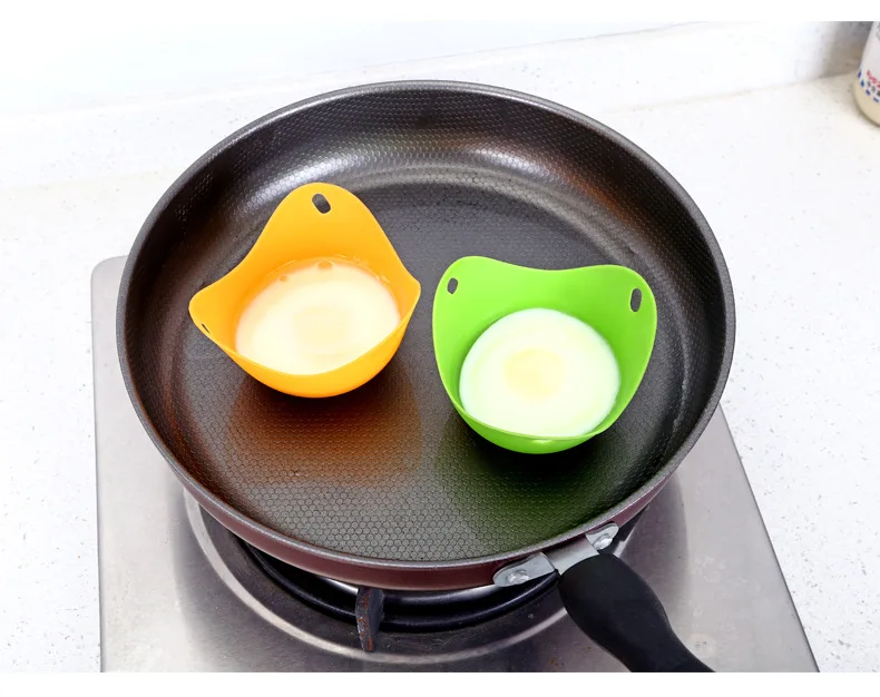4 шт случайный цвет яйцо посуда Форма Силиконовые Блинные яйца Poach Pods чашки для выпечки кухонная инструмент