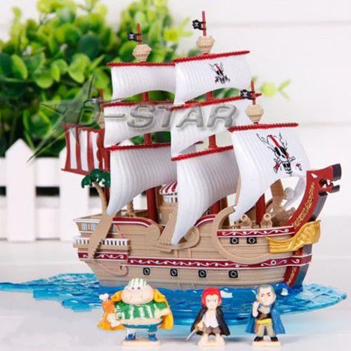 Free Shipping One Piece Anime Red Hair Shanks Force Pirate Grand Ship Model Boxed PVC Action Figure Collectioin Doll | Игрушки и хобби