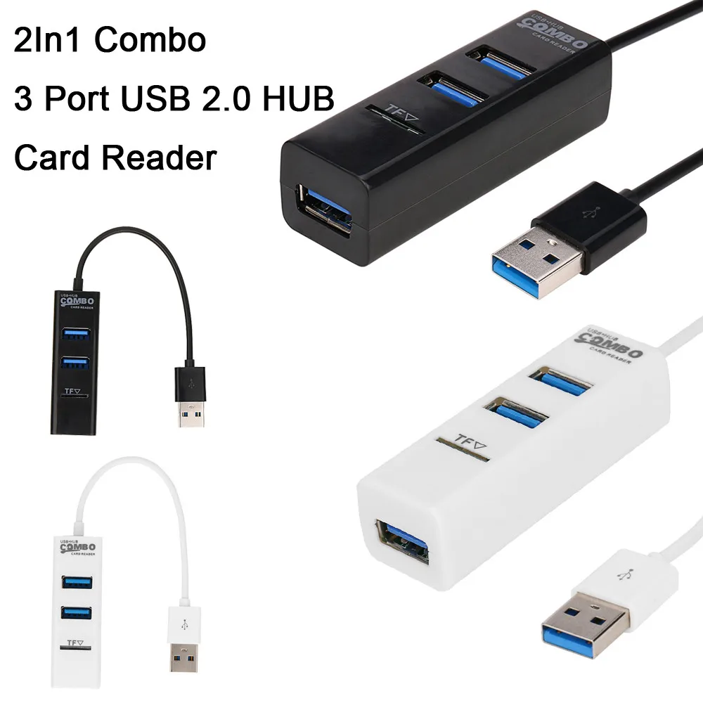 2 в 1 комбинированный 3 порта USB 0 концентратор разветвитель кардридер для SD TF Micro ПК