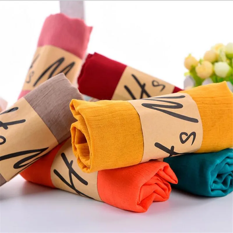 2017 г. женские хлопок белье сплошной шарф мусульманин глушитель повседневные