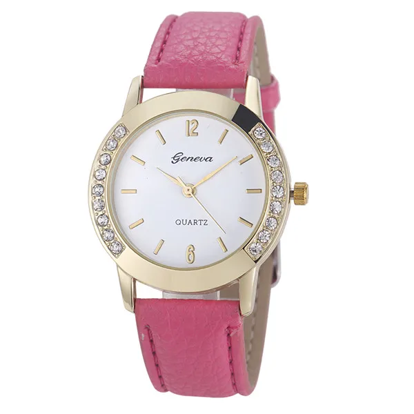 Hot Pink Relojes mujer Брендовые Часы для женщин женские часы Gofuly женские кожаные кварцевые часы montre femme Лидер продаж - Цвет: Hot Pink