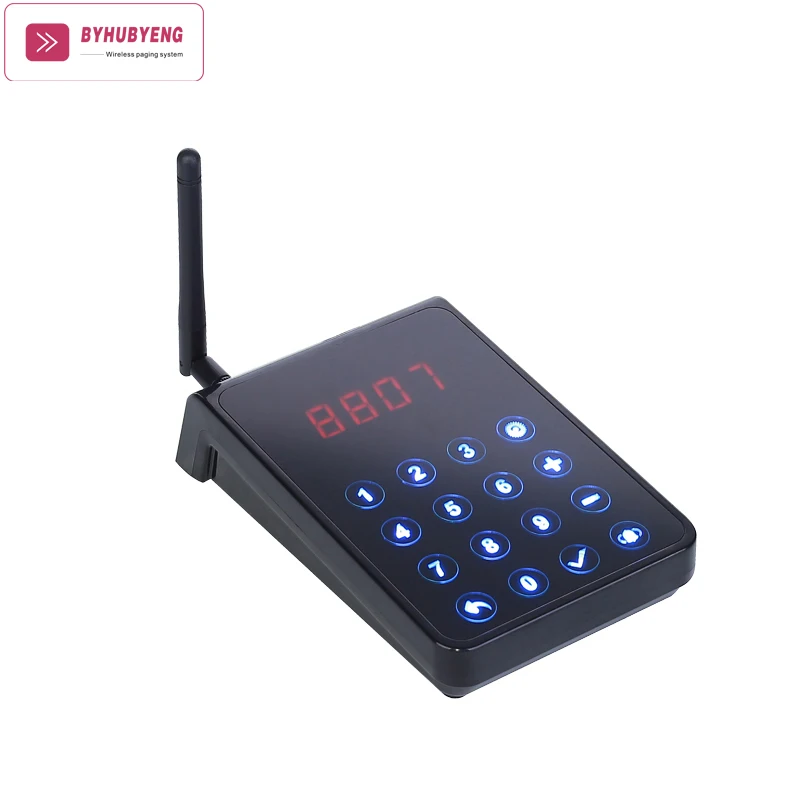 BYHUBYENG Wireless Queue System Management FM Technology CE FCC Certification Number Calling |