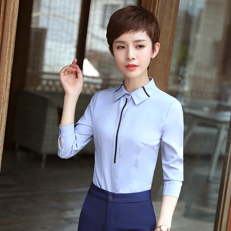 Женский офисный костюм облегающий блейзер с длинным рукавом и штаны большого