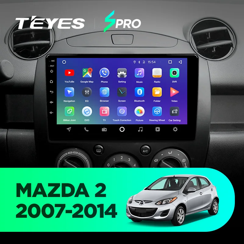 TEYES SPRO для Mazda 2 2007- Автомобильный Радио Мультимедиа Видео плеер навигация gps Android 8,1 аксессуары седан без dvd 2 din