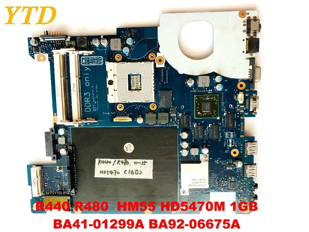 Original for Samsung R440 R480  laptop motherboard HM55 HD5470M 1GB BA41-01299A BA92-06675Atested good free shipping