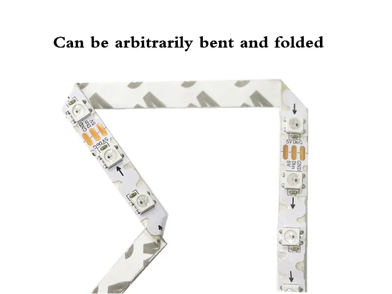 S форма Светодиодная лента Адресуемая WS2812B 3535 SMD 48 60LED/m изгиб 5 мм 8 гибкий свет для