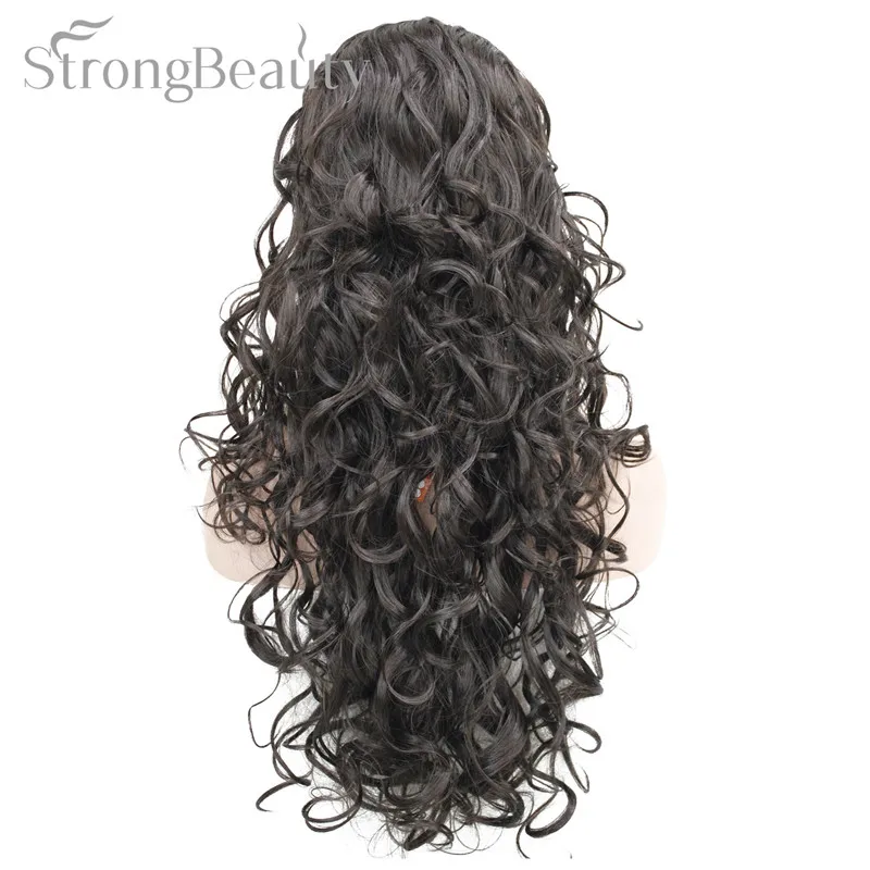 StrongBeauty 26 дюймов синтетический полупарик длинный кудрявый парик с повязками натуральный разрез стиль волос для женщин - Цвет: 4