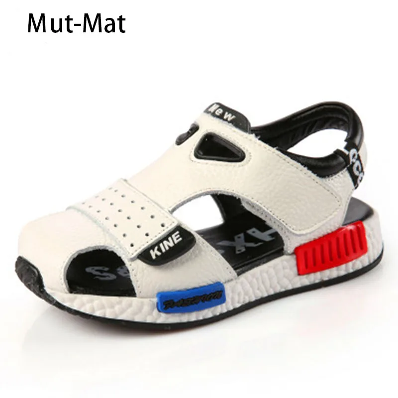 2019 детские сандалии из натуральной кожи летние пляжные воловьей Накладка для