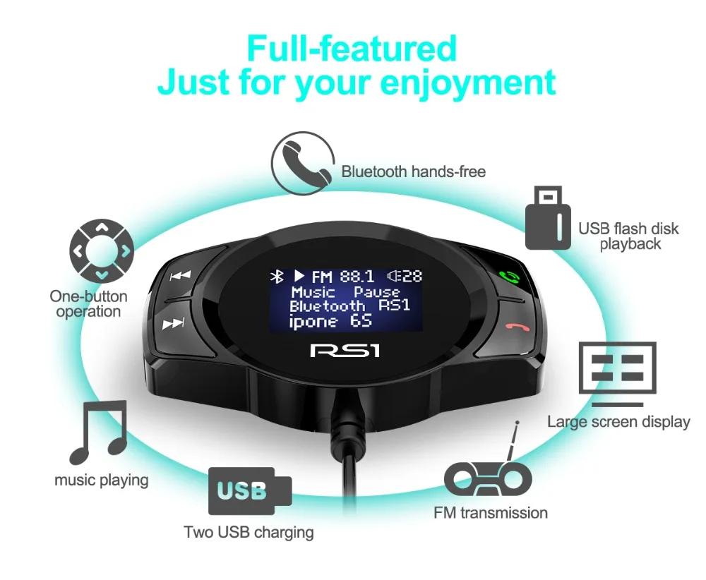 JINSERTA Bluetooth FM передатчик Автомобильный mp3 плеер FM модулятор громкой связи двойной USB 2.1A быстрое зарядное устройство для iPhone X