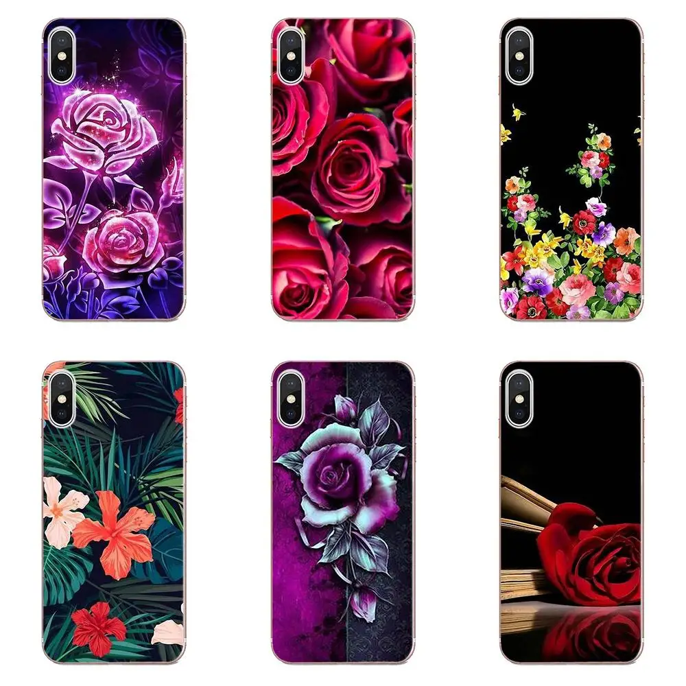Красивые красные розы цветы для Huawei Mate 7 8 9 10 20 P8 P9 P10 P20 P30 Lite Plus Pro 2017 мягкие