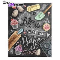 life is what you bake it diamond painting diy hobby food diamond embroidery picture decoration for restaurant dining room asf667