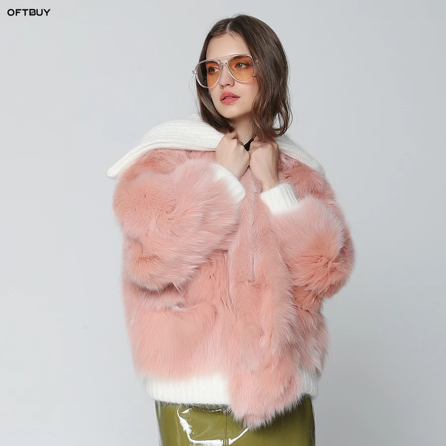 OFTBUY натуральное меховое пальто женская зимняя куртка натуральная Шуба из кролика Рекс теплая куртка Повседневная модная роскошная одежда уличная одежда