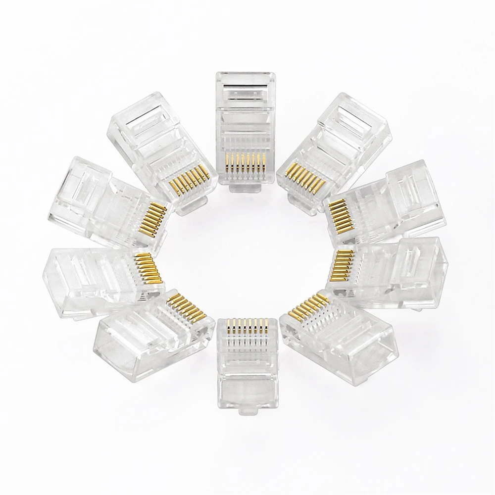 Cat5e RJ45 8P8C Plug UTP Connector 3U gold plating 100pcs/lot | Компьютеры и офис
