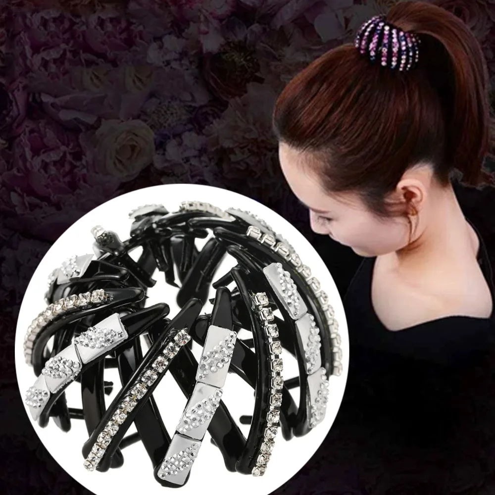 M MISM коготь для волос жемчужные стразы модные булочки женщин заколки удобные