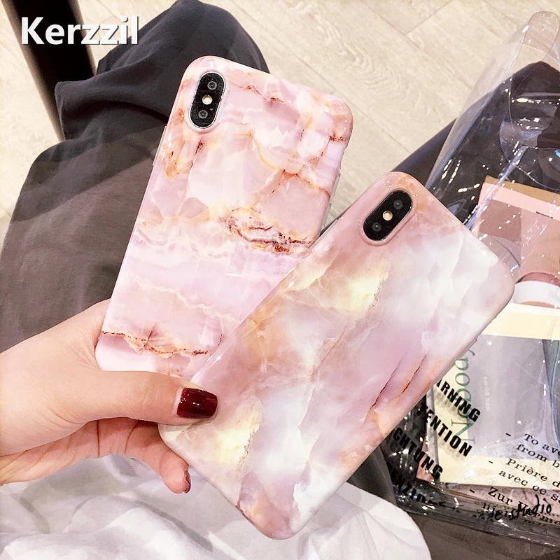 Kerzzil винтажный мраморный чехол для iPhone 11 Pro X XR XS Max 7 8 Plus, Мягкий ТПУ силиконовый чехол s для iPhone 8 7 6 6S Plus