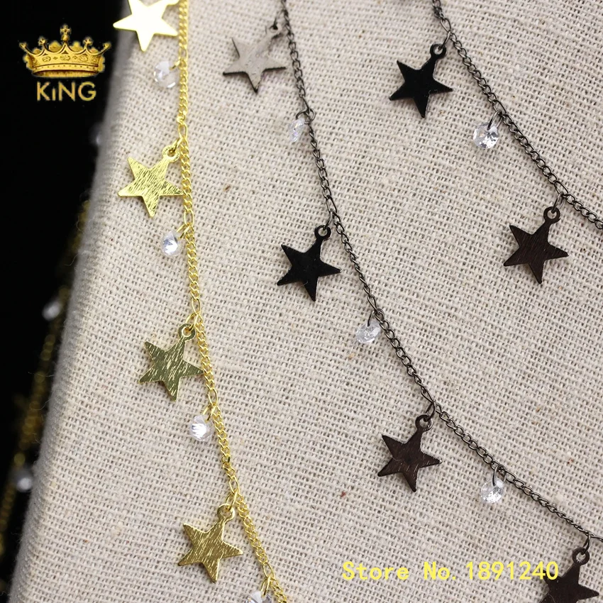 Медная фурнитура для цепочек племени 5 метров медные Подвески в форме звезд