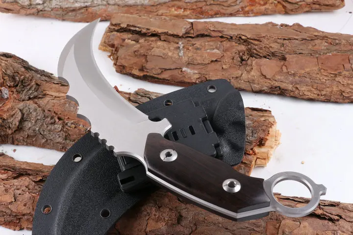 EDC Tools 440C Blade Ebony Handle Hunting Knife Karambit Tactical Fixed Knives climbing adventure Camping Survival Knife. | Инструменты