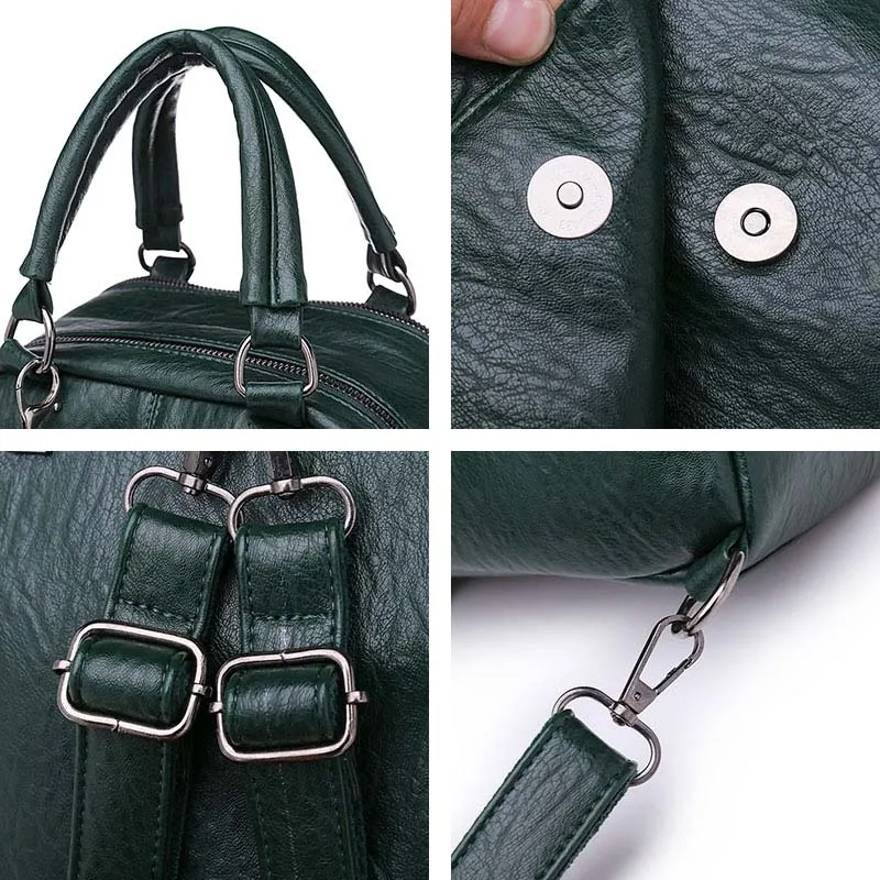 Brand Women Leather Backpack Famous Designer Multifunction Backpacks Girls Shoulder Bag For Female Rucksack mochila mujer XA478H