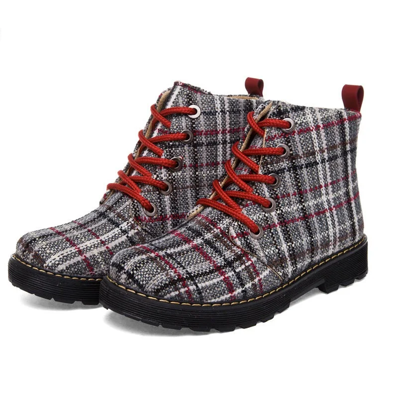 Женские ботинки на шнуровке CYOSO повседневные из хлопка Размеры 35 40|boots ladies|martin