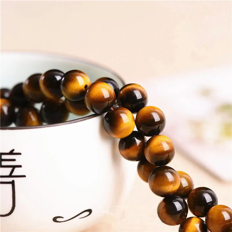 

RONGQING 1String 5A Nature Stone Yellow Tiger Eye Beads for Jewelry Making 4/6/8/10/12mm