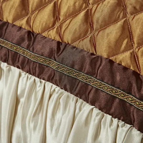 Золотое однотонное шелковое вышитое цветочное покрывало 11 шт. постельное белье