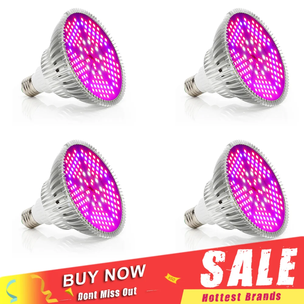 4pcs/lot 100W Full Spectrum LED Grow Lights Fitolamp LED Growth Lamp for Indoor Garden Flowering Plant Hydroponics Greenhouse