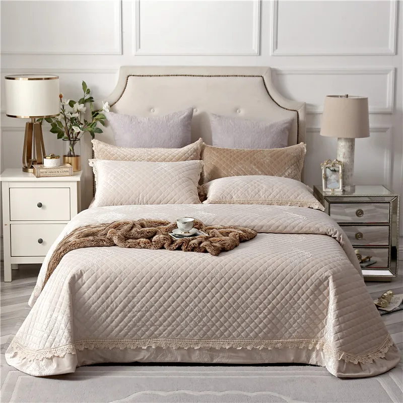 

Роскошное флисовое покрывало из ткани в европейском стиле, бежевый, фиолетовый, зеленый цвета, наволочки, простыня, покрывало на кровать ...