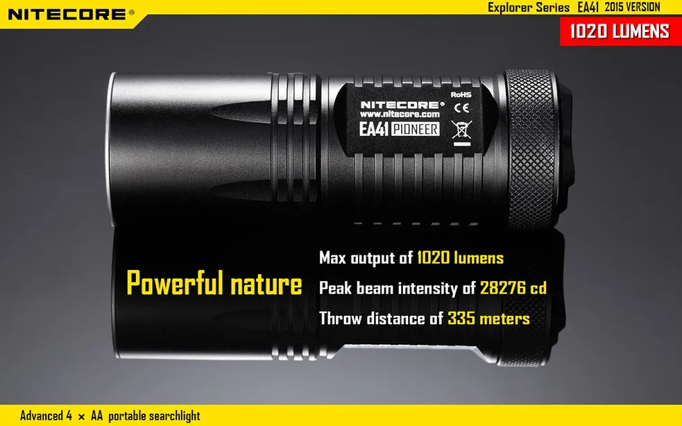 NITECORE EA41 EA41W XM-L 1020 люмен Расширенный 4 x AA портативный прожектор Высокая производительность Улучшенное Качество фонарик