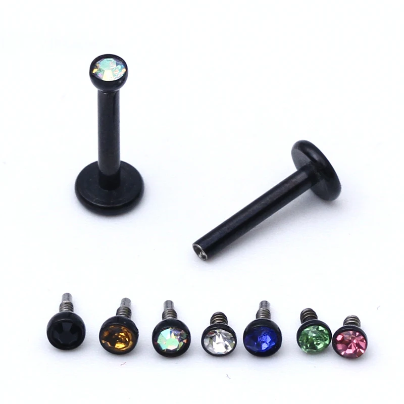 2 шт панк кольцо-гвоздик для губ Пирсинг Labret Tragus из нержавеющей стали кубический