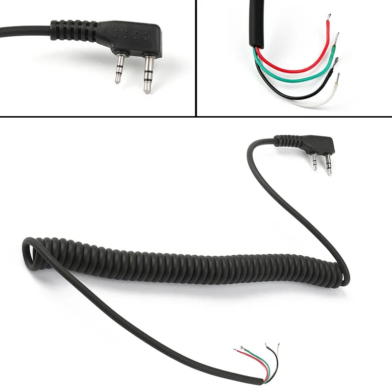 2 Pin 4 Wire Speaker Mic Cable Line For Baofeng UV5R TK370 | Мобильные телефоны и аксессуары
