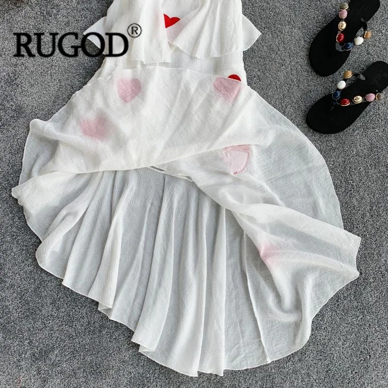 Женское асимметричное платье RUGOD летнее на одно плечо с каскадными оборками и