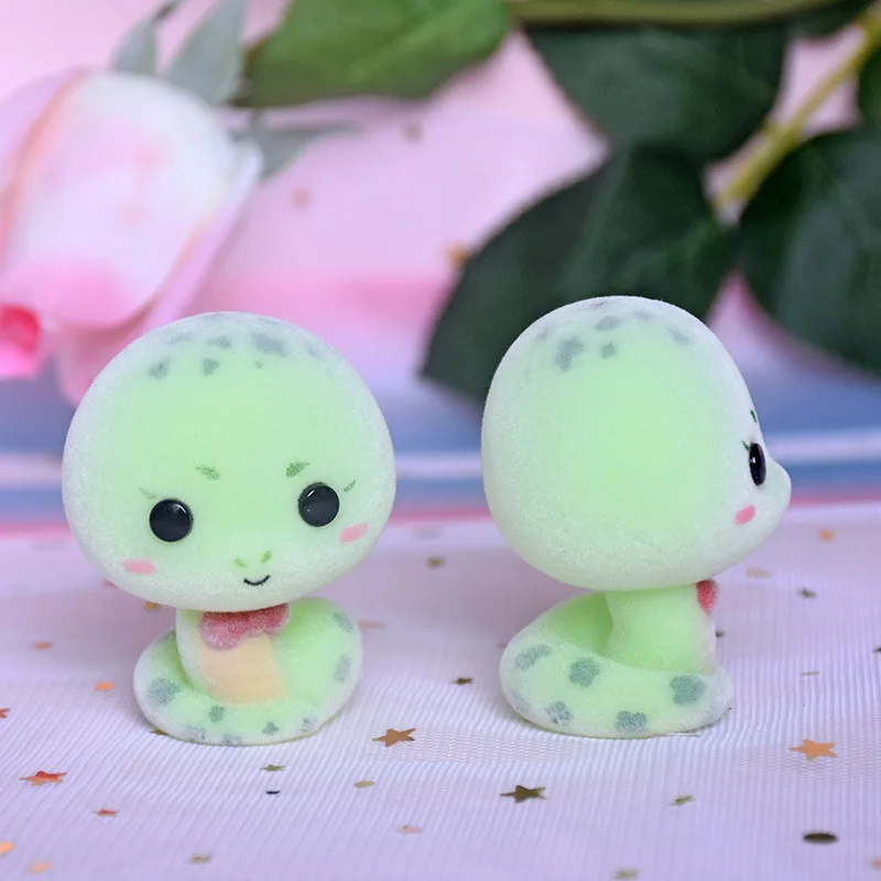 Мультяшные детские игрушки милые ПВХ флокированные куклы мини животные