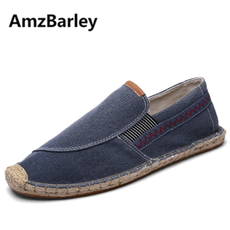 Amzbarley Для мужчин Рыбак Обувь Повседневное холст espadrille обувь слипоны в стиле