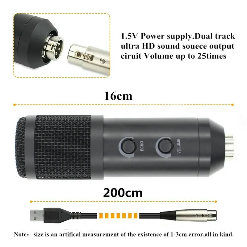 Конденсаторный USB микрофон BM 900 Студийный со штативом и поп фильтром для